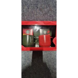 Starbucks‎  2025 Holiday Red and Green  2 Coffee/Hot Chocolate Mug Set